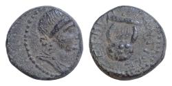 Ancient Coins - Seleucis and Pieria. AE 15mm 4,4g . Year 108 = 59/60 AD. Antioch. Times of Nero. (RPC-4293). (Bmc-80-83). Anv.: Diademed and draped bust of Apollo Lyre