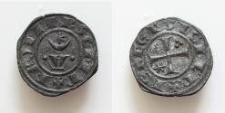 World Coins - ITALY, Sicilia (Regno). Federico I (Federico II, Sacro Romano Impero). 1198-1250. BI Denaro (16mm, 1g, ). Uncertain (Brindisi or Messina) mint. Struck 1242