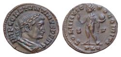 Ancient Coins - CONSTANTINE I 'THE GREAT' (307/10-337). AE22mm 3,8mm Follis. Lugdunum.  IMP CONSTANTINVS P F AVG. Laureate, draped and cuirassed bust