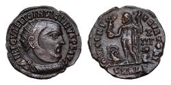 Ancient Coins - Licinius I Æ 18mm 3g  Alexandria, AD 317-320. IMP C VAL LICIN LICINIVS P F AVG, radiate, draped and cuirassed bust right / IOVI CONSERVATORI, Jupiter
