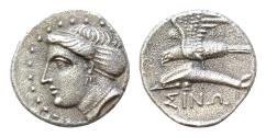 Ancient Coins - Paphlagonia. Sinope circa 330-300 BC. Drachm AR 18 mm, 4,5 g Head of nymph Sinope Eagle dolphin