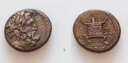 Ancient Coins - SYRIA, Seleucis and Pieria. Antioch Pseudo-autonomous issue. Æ Trichalkon 17,5mm, 5,3g, Dated Year 117 of the Caesarean Era (AD 68/9). Laureate head of Zeus right / Lighted altar
