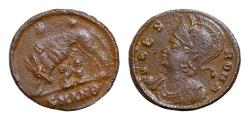 Ancient Coins - City Commemorative AD 330-354. Antioch  Follis Æ 15mm, 1,56g VRBS ROMA, Roma She-wolf Romulus Remus Extremily Fine