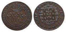 World Coins - PORTUGUESE Brazil D. João P Reg. XX Réis 1821 EXtremely Fine