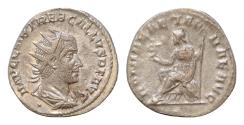 Ancient Coins - Trebonianus Gallus AR20mm 3,6g Antoninianus. Antioch, AD 251-253. IMP C C VIB TREB GALLVS P F AVG, radiate, draped and cuirassed bust to right / ROMAE AETERNAE AVG, Roma