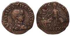 Ancient Coins - MOESIA SUPERIOR, Viminacium. Hostilian. As Caesar, AD 250-251. Æ (26mm, 11.68 g, ). Dated CY 12 (AD 251).