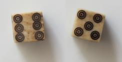 Ancient Coins - Ancient Roman Bone Dice for Games Fortuna l L=7mm 1g. extremely  Fine ! Very rare ! 2-3 century A.D.
