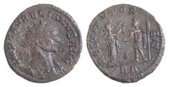 Ancient Coins - Aurelianus (270-275) AE Antoninianus (22mm, 4g) Serdica, 274-275 Obv: IMP C AVRELIANVS PF AVG, Radiated and armored bust of Aureliano on the right  RESTITVT ORBIS,