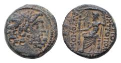 Ancient Coins - SYRIA, Seleucis and Pieria. Antioch. Civic issue. Æ 18,5mm 9,2g  Caesarean Era (48/7 BC) head of Zeus right / Zeus Nikephoros seated ,
