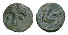Ancient Coins - CARTHAGE. Circa 340-320 BC. Æ 15mm (2,33gm). Sicilian mint. Palm tree / Pegasos flying left. Calciati III pg. 386, 16; SNG Copenhagen 107. Good VF,
