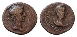 Ancient Coins - Phrygia. Philomelion . Augustus 27-14 BC. Bronze Æ (17mm, 3,2 g).bust of Mên right, wearing Phrygian cap and set upon crescent
