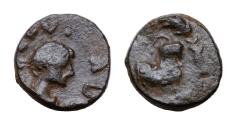 Ancient Coins - Leo I (457-474) AE9mm 1g Constantinople, 457-462. D N LEO P F AVG, diademed, draped and cuirassed bust of Leo I right  Lion crouching left, head right