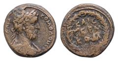 Ancient Coins - SYRIA, Seleucis and Pieria. Germanicia Caesarea. Commodus, 177-192. Ae 23 mm  10,3g  Draped, cuirassed and laureate bust right.