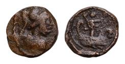 Ancient Coins - PALMYRENE. Palmyra. Pseudo-autonomous issue, circa 2nd-3rd centuries AD. Ae (bronze, 0.82 g, 9 mm). Head of Athena (?) right. Rev. Astarte standing in galley facing,