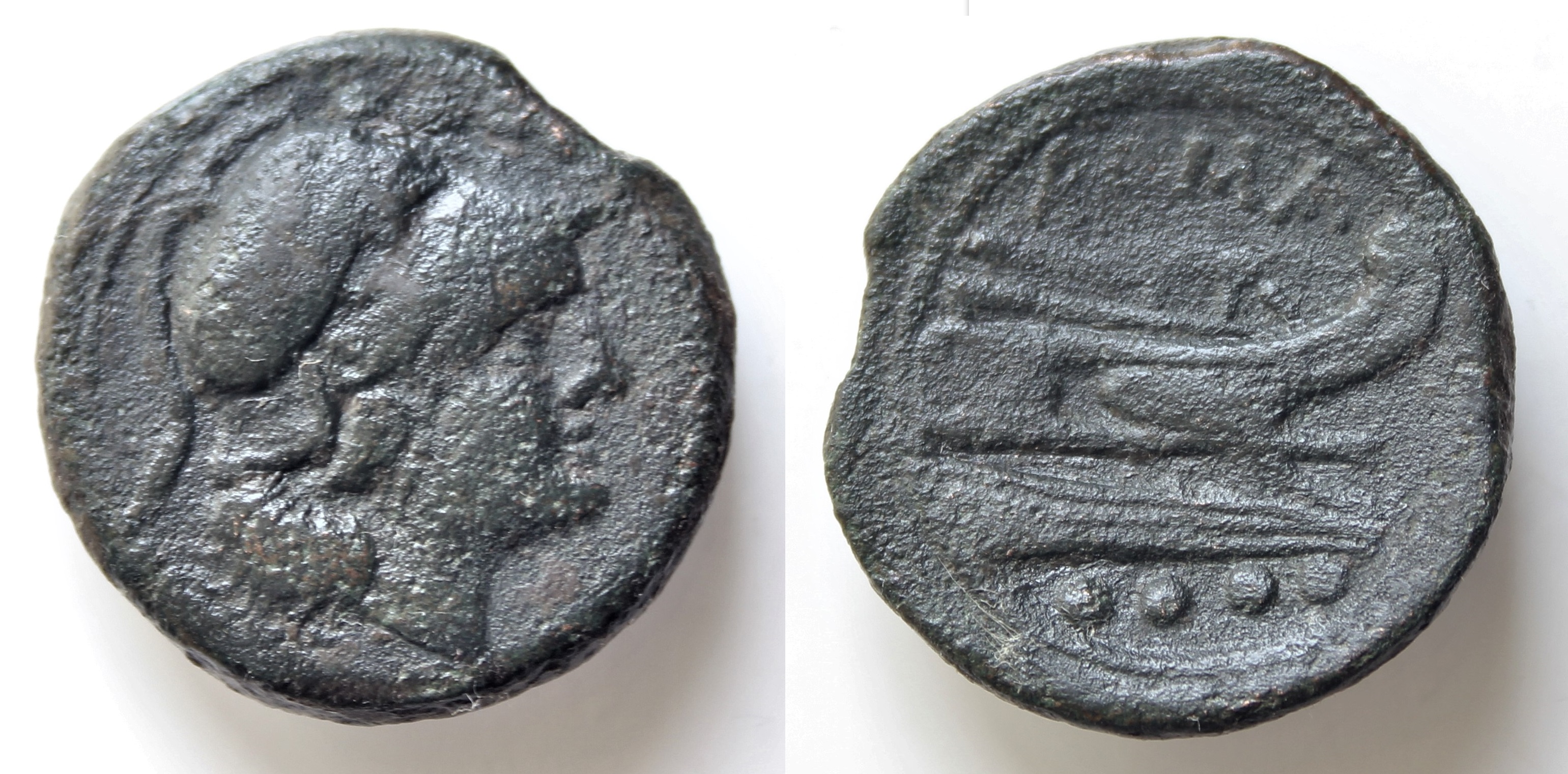 Anonymous. 211-210 BC. Æ Triens, H series. Mint in southeast Italy