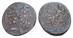 Ancient Coins - SYRIA. Antiochia. AE23mm 10g (48/7 BC). Dated year 19 of the Pompeian era.  Laureate head of Zeus right.