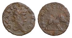 Ancient Coins - Gallienus AE 19mm 2,8g Antoninianus, Calydonian boar reverse, very rare Gallienus (253-268 AD) Calydonian boar standing right; E in exergue.