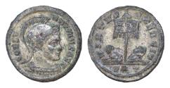 Ancient Coins - Constantine I 307/310-337 AD. Bronze Silvered Follis (20 mm, 2,57 g.). Ticinum, 1st officina (Prima),