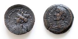 Ancient Coins - SYRIA, Seleucis and Pieria. Laodicea ad Mare. Antoninus Pius. AD 138-161. Æ (26mm, 13.4g) Dated CY 188 (AD 140/1) Laureate and draped bust of Antoninus Pius left / Turreted, Tyche