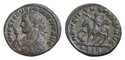 Ancient Coins - Probus. A.D. 276-282. Silvered Æ antoninianus (22mm, 3.3 g,). Siscia, A.D. 277. IMP C M AVR PROBVS P F AVG, radiate bust of Probus left, wearing imperial mantle and holding eagle