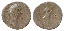 Ancient Coins - Antoninus Pius Æ 30mm 20,2g  Sestertius. Rome, AD 139. ANTONINVS AVG PIVS P P, laureate head to right / SYRIA, Syria standing  left, holding crown and cornucopiae, Orontes swimming
