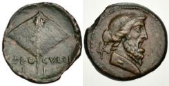Ancient Coins - ISLANDS OFF ELIS, Kephallenia. Kephallenia. C. Proculeius, Octavian  circa 30-28 BC (Bronze 22,2mm 5.87 g, 9h). Terminal bust of Jupiter , monogram Rev. [C PROCVLEI L F] Skate fish
