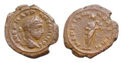 Ancient Coins - MOESIA INFERIOR. Marcianopolis. Elagabalus (218-222). AE 17mm 2,8g Hygieia standing right, feeding serpent held in arms.