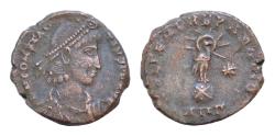 Ancient Coins - Constantius II 337-361 AD, Antioch, 348-350 AD, AE17,5mm , 3g. RIC-129, C-22. Obv: Bust of Constantius II, pearl-diademed, draped, cuirassed,  Phoenix, radiate, standing righ