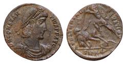 Ancient Coins - Constantius II Silvered Æ24mm 4,5g  Maiorina. Constantinople, AD 348-351. D N CONSTANTIVS P F AVG, pearl-diademed, draped and cuirassed bust right / FEL TEMP REPARATIO,