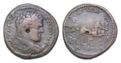 Ancient Coins - THESSALY, Koinon of Thessaly. Caracalla. AD 198-217. Æ (23mm, 8.35 g, ). Struck AD 214-217. AV K MAP ANTΩΝINOC, laureate and cuirassed bust right, Nike Triga