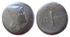 Ancient Coins - PONTOS. Amisos. Time of Mithradates VI Eupator, circa 100-85 BC. AE (Bronze, 27 mm, 20g,). Male head (of Mithradates VI?) to right, wearing bashlyk.