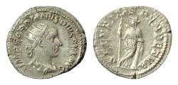 Ancient Coins - Gordian III (AD 238-244). AR antoninianus 23mm, 4.4gm, Rome, IMP GORDIANVS PIVS FEL AVG, radiate, draped, and cuirassed head of Gordian III right / SECVRITAS PERPETVA