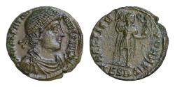 Ancient Coins - Valentinian I AD 364-375. Thessaloniki Follis Æ 18mm. 3,31g. D N VALENTINIANVS P F AVG, diademed, draped and cuirassed bust right / RESTITVTOR REIP,