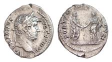 Ancient Coins - Hadrian; 117-138 AD, Rome, c. 132 AD, Denarius, 3.14g. 19mm  Bust var. of BM-655 and RSC-789e. HADRIANVS - AVG COS III P P Head laureate r. FORTVNAE RE - DVCI