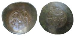 Ancient Coins - Manuel I Comnenus. 1143-1180. BI Silvered aspron trachy 29mm, 4g,