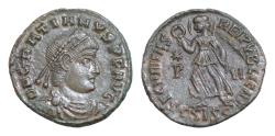 Ancient Coins - Gratian. 367-383 AD. Æ 17,5mm (2.61 gm). Siscia mint. Struck 367-375. D N GRATIANVS P F AVG, pearl-diademed, draped, and cuirassed bust right / GLORIA RO-MANORVM