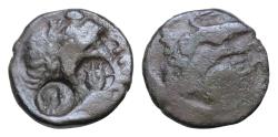 Ancient Coins - MOESIA, Istros . Circa Late 4th Century - Early 3rd Century BC. Æ 17mm (4.gm). Laureate head of Apollo right  Two Countermarks Head of Goddes !!!!