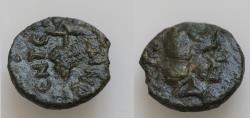 Ancient Coins - Sicily, Entella, late 2nd - early 1st century BC. Æ Quadrans (18mm, 4,4g, ). Head of Dionysos r., wearing ivy wreath. R/ Grape bunch.