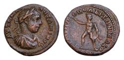 Ancient Coins - THRACE, Philippopolis. Elagabalus. 218-222 AD. Æ 18,5mm (4gm). Laureate head right / Nude athlete facing right, wielding a javelin.