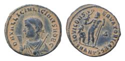 Ancient Coins - Licinius II. Caesar, A.D. 317-324. Æ18.5mm, 3g,  Antioch, A.D. 317-320.  laureate and draped bust left, holding globe, mappa and scepter / IOVI CONSERVATORI CAESS
