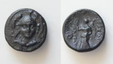 Ancient Coins - SELEUKID KINGS of SYRIA. Antiochos I Soter, 281-261 BC. Chalkous (Bronze, 14mm, 2.5 g ), Smyrna or Sardes mint.
