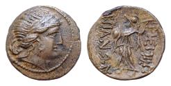 Ancient Coins - Thrace, Mesembria. AE 18mm 4,5g.  2nd cent. BC,  SNG BM-284. Obv: Diademed female head r.  Athena Promachos advancing l. holding spear and shield Extremely Fine
