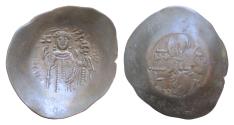 Ancient Coins - Manuel I (1143-1180). BI Silvered Aspron Trachy 31mm, 3.2g, Constantinople.