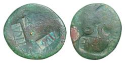 Ancient Coins - Augustus. 27 B.C.-A.D. 14 AE dupondiius 24mm 4,8g  4 countermarks of Tiberius  Rare