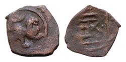 World Coins - ISLAMIC. Uncertain. AE14mm 1,3g  Circa 11th-14th centuries Lion whit human head