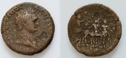 Ancient Coins - EGYPT, Alexandria. Domitian AD 81-96 Æ Drachm 33mm 22,5g Dated RY 14 (AD 94/95) Domitian raising hand and holding scepter and reins, driving biga of centaurs right
