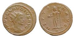 Ancient Coins - Claudius II Gothicus Æ Antoninianus. Antioch, AD 268-270. Radiate, draped, and cuirassed bust left / Neptune standing left, holding dolphin and trident