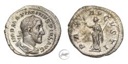 Ancient Coins - Maximinus Thrax AR denarius PAX. 20mm, 3.1g