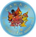 Mints Coins - HEDGEHOG Murano Glass Maple Leaf 1 Oz Silver Coin 5$ Canada 2022