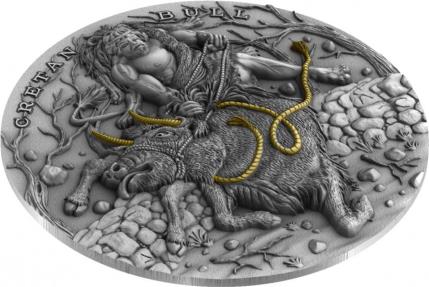 CRETAN BULL Twelve Labours of Hercules 2 Oz Silver Coin 5$ Niue 2023